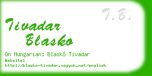 tivadar blasko business card